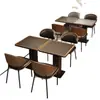 Sofás de Booth Personalizados Temáticos para Restaurante Integrados com Booths de Parede de Restaurantes Estilo Ocidental, Conjuntos Simples de Mesa e Cadeira para Booths de Cafeteria