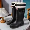 Botas de Lluvia Impermeables de Moda para Mujer, Botas de Lluvia Altas para Adultos con Hebilla, Zapatos Largos de Agua para Exteriores, Botas Martin, Botas de Nieve, Botas de Lluvia
