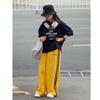 Pantalones Casuales Retro Americanos para Niños 2025 Verano Nuevos Pantalones Deportivos de Secado Rápido para Niñas Delgados Sueltos Pierna Ancha Pantalones de Street Dance