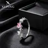 Anillo Xuping de corazón rosa, estilo dulce y delicado, anillo de aleación de cobre, diseño simple estilo ins coreano, venta al por mayor