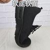 Zapatos casuales de primavera y verano de tela vieja de Pekín para mujer, zapatos de cocina negros ligeros de suela blanda, zapatos deportivos de malla transpirable para caminar para mujer