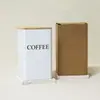 5 Estilo Europeo y Americano Ins Tapa de Bambú Lata Metálica Caja para Dulces Café Té Lata de Almacenamiento Simple Creativo Almacenamiento