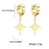 Pendientes transfronterizos europeos y americanos personalizados, retro, sencillos, de acero inoxidable 304, con forma de estrella de seis puntas, hebilla ancha para las orejas, joyería para todas las ocasiones.