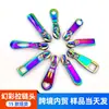 Tiradores de Cremallera Coloridos Personalizados, 15 Estilos de Pestañas de Cremallera Elegantes de Aleación de Zinc, Accesorios para Equipaje, No. 5 Cabezales de Cremallera Metálicos Iridiscentes Electrochapados