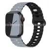Para Banda de Apple Watch iwatch Color Único y Doble Hebilla de Rayo de Silicona Correa Ultra applewatch 1-8