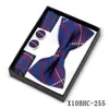Corbata de moño Estilo Nuevo, Pañuelo Cuadrado, Gemelos Caja de Regalo Set de 3 Piezas, Accesorios de Camisa de Moda para Hombre, Hebilla de Corbata de Moño Multicolor