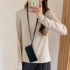 Camisa Base de Alta Qualidade Feminina Outono e Inverno 2025 Novo Estilo Coreano Roupa de Trabalho Top Macio e Versátil de Manga Longa Gola Redonda Preguiçoso