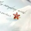 Pendientes de flor de cinco pétalos de marquise dorada de aleación de titanio F136, piercing labial de titanio G23 con rosca interna y circonita, piercing lingual, joyería para piercings