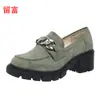 LiuFu 2026 Primavera Novo Tamanho Grande Mocassins com Corrente para Comércio Exterior, WISH Amazon Moda Feminina Europeia e Americana