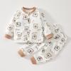 Conjunto de Ropa de Otoño para Bebé Ropa de Primavera y Otoño para Bebés Niños y Niñas Pijamas de Algodón Puro Ropa Exterior Infantil Ropa Interior Térmica