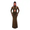 C7877 Cruz 2026 Nueva Ropa para Mujer Europea y Americana Hueca Ajustada a la Cadera Alta Calidad Adelgazante Elegante Temperamento Vestido de Cola de Pez