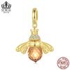 Avale Colar Pulseira de Prata Esterlina S925 Cristal de Alto Padrão Abelhinha Incrustada Personalizada Pingente Dupla Utilização Pingente 35