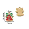 Pingente de Aço Inoxidável Desenho Papai Noel com Design de Gotejamento de Óleo, Pulseira DIY Feita à Mão, Colar, Chaveiro, Enfeite Pendente, Acessório