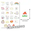 Adesivos de Transferência Desenho Simples Dopamina Desenho Animado Fofo Adesivos Adoráveis para Capa de Celular e Decoração de Copos Decalques à Prova d'Água DIY