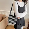 Bolsa Tote para Estudantes Universitários, Bolsa de Mão Geométrica com Rombos para Mulheres, Bolsa com Zíper de Grande Capacidade para o Dia a Dia de Mulheres