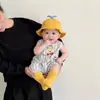 Mameluco de Bebé con Bordado de Hueso de Perro Rayado, Mono Chaleco de Bolsillo Doble de Verano, Mono Corto de Verano para Niños