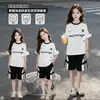 Conjunto de Shorts Casual de Manga Corta Estilo Coreano para Niñas de Verano, Conjunto Deportivo de Dos Piezas Elegante y a la Moda para Niñas Mayores