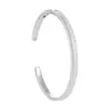 286-1 Pulsera Pequeña de Plata estilo Frío Temperamento Sencillo Diseño de Rayas Verticales Retro Pulsera de Plata de Ley S925 para Mujer