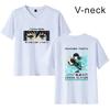Camiseta feminina de verão casual fashion com gola V de manga curta, periférico da nova série Ghost Blade Sun Man, comércio exterior