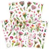 Pegatinas de Material para Diario Tulipán Elegante Transparente Impermeables PET Planta Flor Tulipa Pegatinas Decorativas