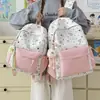 Mochila Ins de Estilo Coreano Nueva y Linda de Dibujos Animados para Mujer, Mochila Escolar para Estudiantes con Gran Capacidad y Graffiti Lindo, Mochila Dulce para Mujer