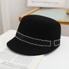 Gorra Elegante Elegante de Otoño e Invierno Gorra de Lana de Ala Corta Estilo Coreano Gorra Ecuestre para Mujer Combinación Total que Afina el Rostro Sombrero Pequeño de Fieltro Gorra de Boina