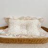 Almohada pequeña de algodón con encaje floral fresco, gasa arrugada Clase A, núcleo de almohada para siesta de bebé en jardín de infancia, núcleo de una sola pieza