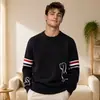 Recomendación popular: Fábrica de suéteres jacquard de cuello redondo para cachorros personalizados de marca moderna, suéter de punto para hombre