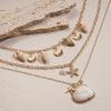 Collar de Concha de Perla Artificial Estilo Festivo de Tres Piezas con Forma de Caracola y Estrella de Mar, Collar de Moda Personalizado de Gama Alta de Nicho Europeo y Americano