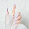 Uñas postizas largas con armadura de ballet, color sólido, esmeriladas, trapezoidales, removibles, con parche para decoración de uñas.