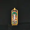 1*3 Ocho Grandes Budas Guardianes de la Vida Zha Ji Manjushri Mahasthamaprapta Wuye Zorro Inmortal Acero de Titanio Colgante Tangka Pequeña Barra de Oro