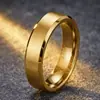 Anel Masculino de Aço Inoxidável Europeu e Americano Novo Estilo Simples com Borda Dupla Chanfrada 6mm, Popular no Japão e Coreia, Joias Atacado que Não Desbotam