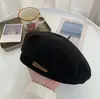 Nuevo Boina Otoño e Invierno Lana Boina para Mujer Estilo Coreano Marrón Moda Versátil Estilo Británico Adelgazante Cara Sombrero de Artista Tendencia