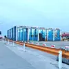La estación de saneamiento utiliza un lavacoches pórtico totalmente automático para suprimir el polvo, enjuagar con agua oscilante y una estación de lavado de ruedas sin supervisión.