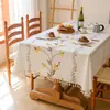 Toalha de mesa feita de algodão e linho, à prova d'água e resistente a óleo, espessa, cor lisa, design simples, toque de alta qualidade, estilo nórdico, adequada para mesas de jantar e mesas de centro