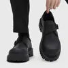 Botas Martin Negras de Caña Baja para Hombre Jinbukang Tendencia Otoño 2025 Nuevas Talla Grande 46 Suela Gruesa Estilo Británico Zapatos Casuales