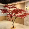 Árbol de Arce Rojo Simulado Decoración Suave para Interiores y Exteriores Paisaje Sencillo Decoración de Jardín Japonés Árbol Falso Biónico Marchito
