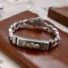 Nuevo brazalete de joyería para hombres S925 valiente plata de ley gruesa moda callejera hip-hop personalidad dominante genial