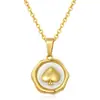 Colgante de Oro Real Vintage Collar de Acero de Titanio Estilo Melad 2025 Avanzado Nuevo Corazón Manchado de Aceite para Mujer Collar Versátil