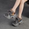 Jiezu 2025 Invierno Nuevos Zapatos de Padre Retro Estilo Británico Altura Aumentada Pedrería con Cordones Delanteros Elegantes Zapatos para Mujer