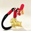 Cordeiro de ouro 999 com pingente de chaveiro de ouro, acessório decorativo popular, chaveiro de bolsa, item de presente, atacado