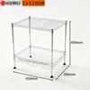 Prateleira de Metal de Dois Níveis Amazon para Uso Doméstico, Mini Organizador de Cozinha, Suporte de Armazenamento Cromado com Cesta de Malha