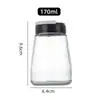 Botella de especias cocina barbacoa condimento pimienta comino agitador de condimentos botella de polvo plástico botella de vidrio transparente con tapa