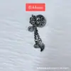 Pulsera de Plata Sanqi de Plata Vieja de Shanxi Colgante Estilo Étnico Borla Mariposa Tubo Curvo Encanto Accesorios para Pulsera DIY