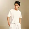 2025 Nuevo Color Sólido Tres Pruebas Simple Manga Corta Primavera y Verano Casual Todo Combinable Camiseta Top Mismo Estilo para Hombres y Mujeres