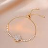 Collar de mujer estilo japonés-coreano, collar de amor, pendientes de circonitas transfronterizas giratorios, pulsera, conjunto simple de moda, cadena de clavícula