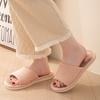 Pantuflas de Lino para Hombre Transpirables para Interior Hogar Antideslizantes Suela Suave Absorbentes de Sudor Primavera y Otoño Cuatro Estaciones Zapatos de Tela de Lino de Algodón para Mujer