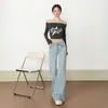 Pantalones Acampanados de Cintura Baja con Forro de Polar Estilo Americano para Mujer, Nueva Moda de Invierno 2025, No Ajustados, Versátiles, Adelgazantes, Elásticos, Jeans