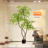 Planta artificial Nandina domestica vaso de chão planta verde biónica grande ornamentos planta de interior sala de estar luxo leve flor decorativa árvore falsa