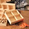 Caja de Almacenamiento Jiugongge de Madera Bandeja para Frutos Secos y Pasteles Rejilla de Seis Espacios Bandeja de Té Caja de Rejilla para Escritorio Bandeja de Exhibición de Material